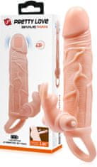 XSARA Návlek zvětšující penis o 5 cm s vibrační špičkou - 10 funkcí - 72714981
