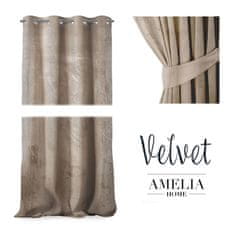 AmeliaHome Závěs Velvet 140x270 cm béžový, velikost 140x270