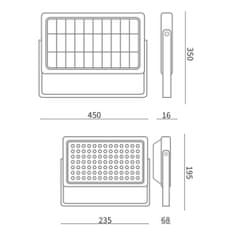 INNA Reflektor LED 300W 6500K studená bílá IP67 + solární panel a dálkovým ovladačem 