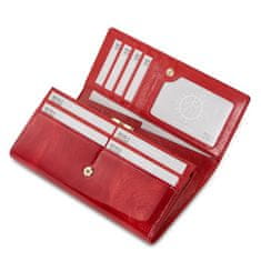 Betlewski Červená dámská kožená peněženka Frida Rfid