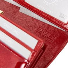 Betlewski Červená dámská kožená peněženka Frida Rfid