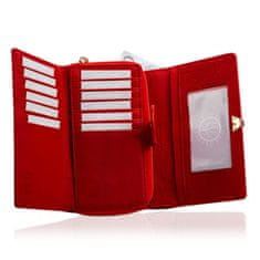 Betlewski Lakovaná dámská kožená peněženka červená