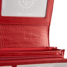 Betlewski Velká červená dámská peněženka Zlatý hardware