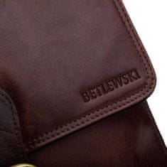 Betlewski Pánská vintage kožená poštovní taška Tbs-311 Brown