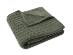 Jollein Deka pletená / samet 75x100 cm Pure Knit Leaf Green