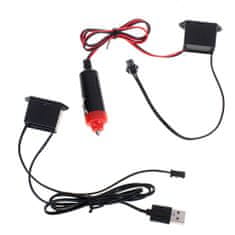 KIK KX4955 LED ambientní osvětlení pro auto/auto USB/12V páska 5m červená