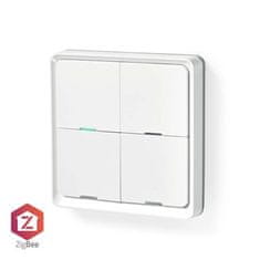 Nedis ZBWS40WT - SmartLife nástěnný vypínač | Zigbee 3.0 | Nástěnný Držák | Android / IOS | Plast | Bílá