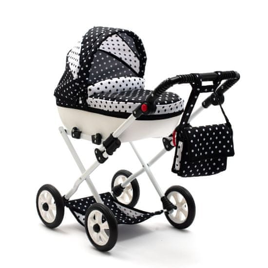 NEW BABY Dětský kočárek pro panenky Comfort bílo-černý