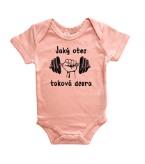 Hobbytriko Vtipné body pro miminko - Jaký otec takový syn / dcera (činka) Barva: Žlutá, Velikost: 12-18 m, Délka rukávu: Krátký rukáv