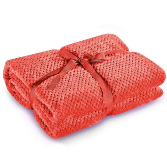 FLHF Henry Red Embossed Jacquard Modern Blanket 220x240 DecoKing