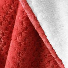 FLHF Shleepy Red Embossed Jacquard Modern Blanket 130x180 AmeliaHome