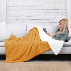 FLHF Shleepy Orange Embossed Jacquard Modern Blanket 130x180 AmeliaHome