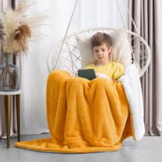 FLHF Shleepy Orange Embossed Jacquard Modern Blanket 130x180 AmeliaHome