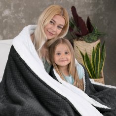 FLHF Shleepy Graphite Embossed Jacquard Modern Blanket 220x240 AmeliaHome