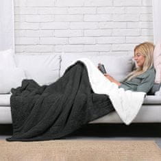 FLHF Shleepy Graphite Embossed Jacquard Modern Blanket 220x240 AmeliaHome