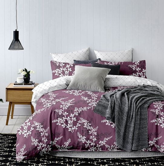 FLHF HYPNOSIS ložní prádlo barva fialová s potiskem klasický motiv 155x220*2+80x80*2 dekorování