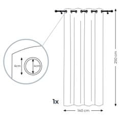 FLHF Záclony PALM zelený tištěný květinový motiv woal průchodky 140x250 ameliahome