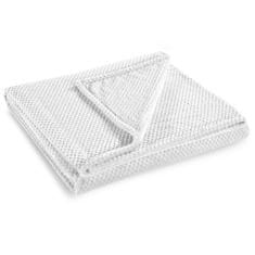 FLHF Henry White Embossed Jacquard Modern Blanket 220x240 DecoKing