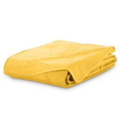 FLHF PALSHA přehoz na postel žlutý vyšívaný moderní styl samet. polyester 260x280 ameliahome