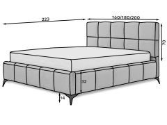 nabbi Čalouněná manželská postel s roštem Molina 180 - béžová