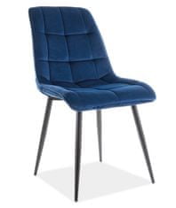 ATAN Jídelní čalouněná židle SIK VELVET granátově modrá/černá