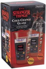 CurePink Proměňovací sklenice Stranger Things: Arcade Palace (objem 450 ml)