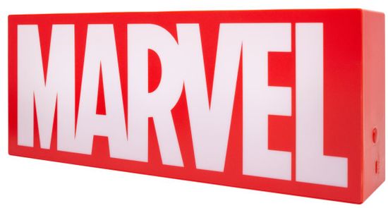 CurePink Stolní dekorativní lampa Marvel Comics: Logo (30 x 12 cm)