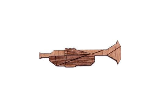 BeWooden Dřevěná brož Trumpet Brooch