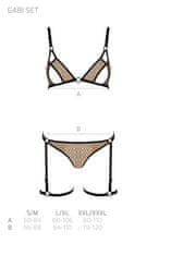 Passion Passion GABI Set (Beige), elegantní komplet dámského prádla S/M