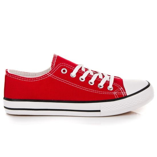 Amiatex Pohodlné červené textilní tenisky + Ponožky Gatta Calzino Strech