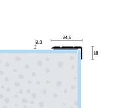 Eurofinal Schodová hrana šířka 2,45 x 1 cm, délka 90 cm – ořech prisca