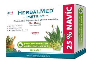 Simply you HerbalMed pastilky Dr. Weiss při kašli 24 pastilek + 6 pastilek ZDARMA