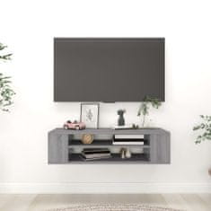 Greatstore Závěsná TV skříňka šedá sonoma 100x30x26,5 cm kompozitní dřevo