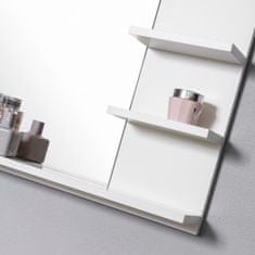 DOMTECH Bílé zrcadlo s policemi 80 cm, do koupelny