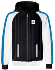 CurePink Pánská mikina s kapucí na zip Playstation: Striped Logo (M) černá bavlna