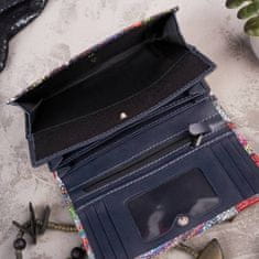 PAOLO PERUZZI Dámská barevná kožená peněženka s motýly Mr-08 Rfid