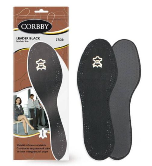 Corbby Černé kožené vložky do bot na latexu 39-40