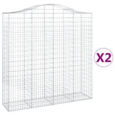 Vidaxl Klenuté gabionové koše 2 ks 200x50x200/220cm pozinkované železo