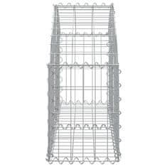 Vidaxl Klenutý gabionový koš 100 x 30 x 40/60 cm pozinkované železo