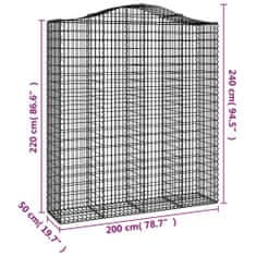 Petromila Klenuté gabionové koše 3 ks 200x50x220/240cm pozinkované železo