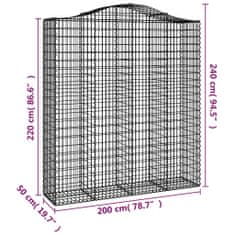 Petromila Klenuté gabionové koše 2 ks 200x50x220/240cm pozinkované železo