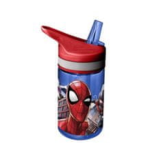 KIDS LICENSING Plastová láhev s výsuvnou brčkem SPIDERMAN, 400ml, SP16031