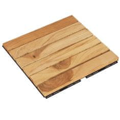 Vidaxl Terasové dlaždice 10 ks 30x30 cm masivní teak vertikální vzor