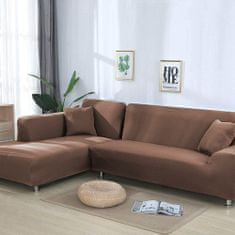 VivoVita Stretch&Sit SOFA – natahovací potah na pohovku - ROHOVÁ POHOVKA (2x tři místa), hnědá