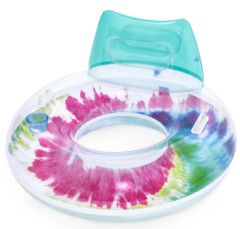 Bestway 43637 Nafukovací kruh/křeslo s úchyty Tie Dye, 118x117 cm