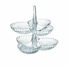 Guzzini sada 2 servírovacích stojánků SET OF 2 HORS D'OEUVRES DISHES TIFFANY transpar