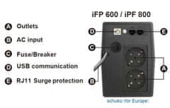 FSP UPS iFP 600, 600 VA / 360W, LCD, line interactive