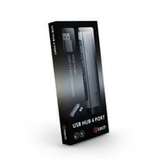 C-Tech HUB USB UHB-U3-AL, 4x USB 3.2 Gen 1, hliníkové tělo