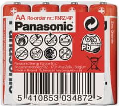 Panasonic baterie R6 4S AA Red zn