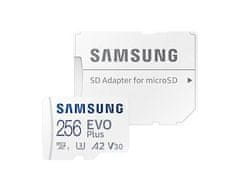 Samsung EVO Plus MicroSDXC 256GB + SD Adaptér / CL10 UHS-I U3 / A2 / V30